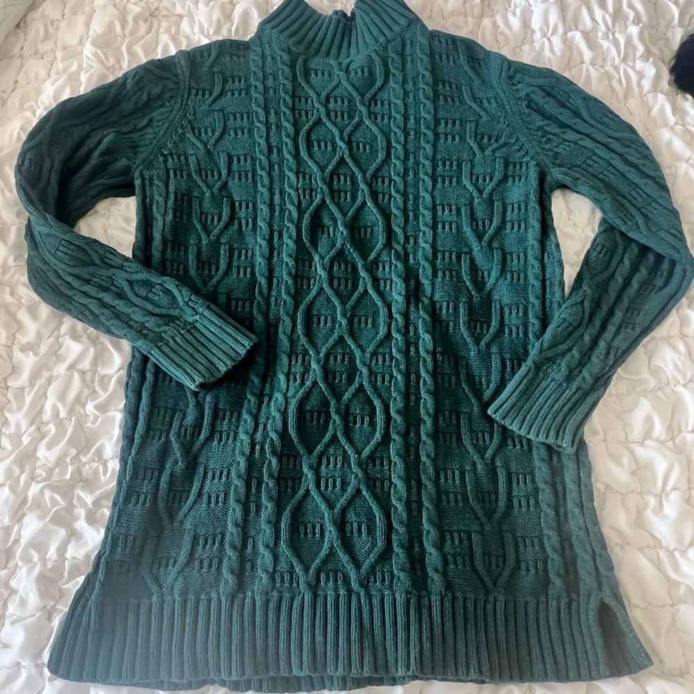Nordstrom Emerald Cable Knit Turtleneck Sweater